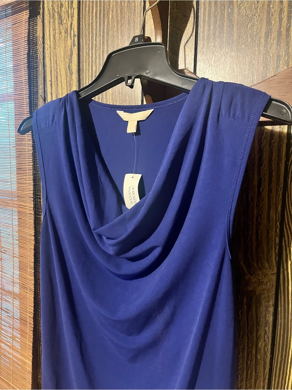 Banana Republic Draped Cowl Neck Sleeveless Top - Blue - Picture 2 of 5